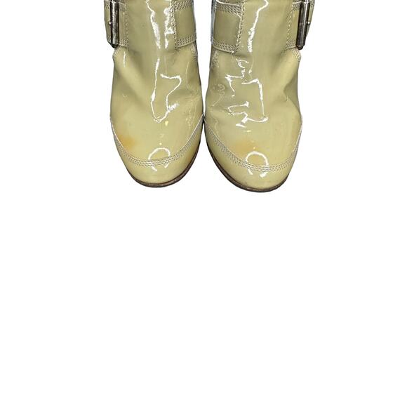 Dries Van Noten Green Buckle Patent Leather Forest‎ Slip On Mules Size 7 1/2 - Picture 5 of 12